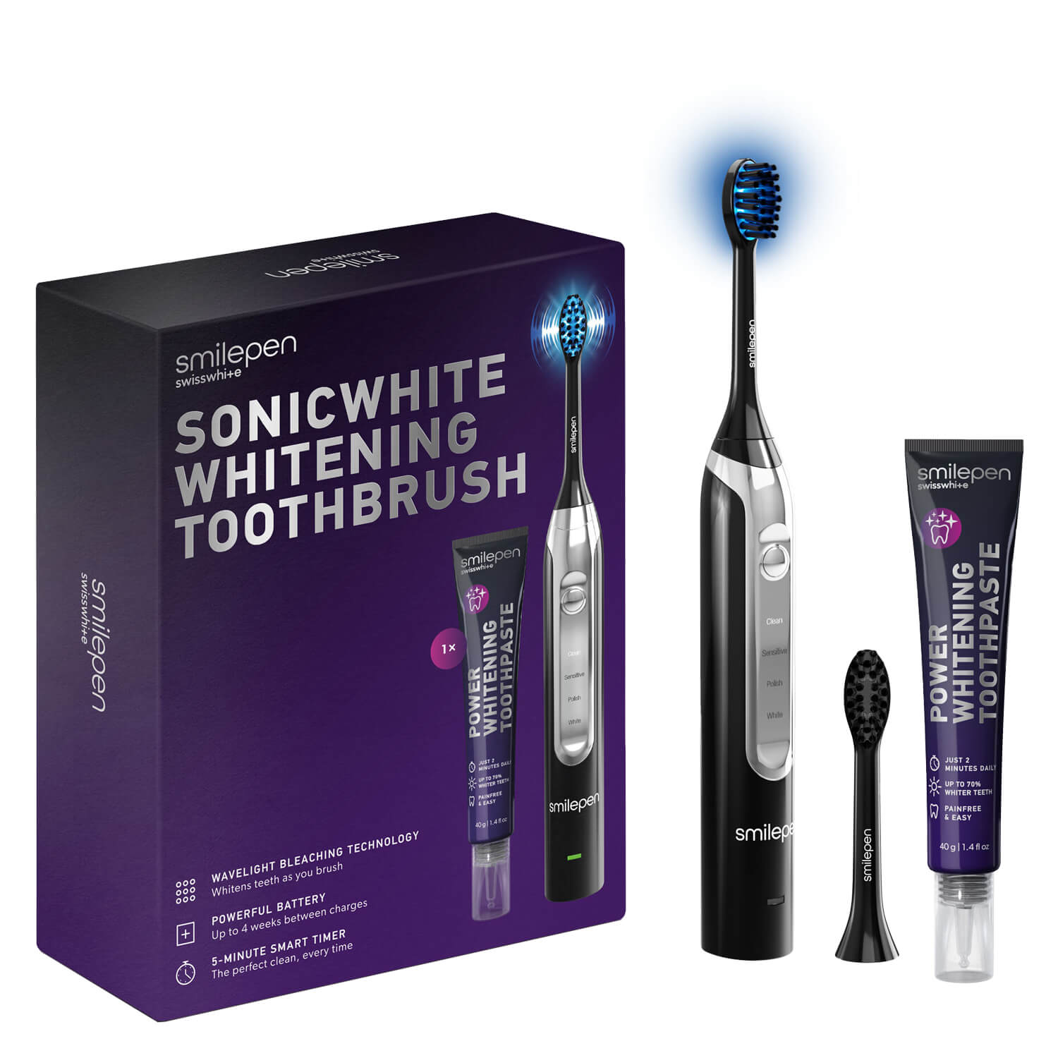 Smilepen – Sonicwhite Whitening Schallzahnbürste Mit Wavelight Led‘s