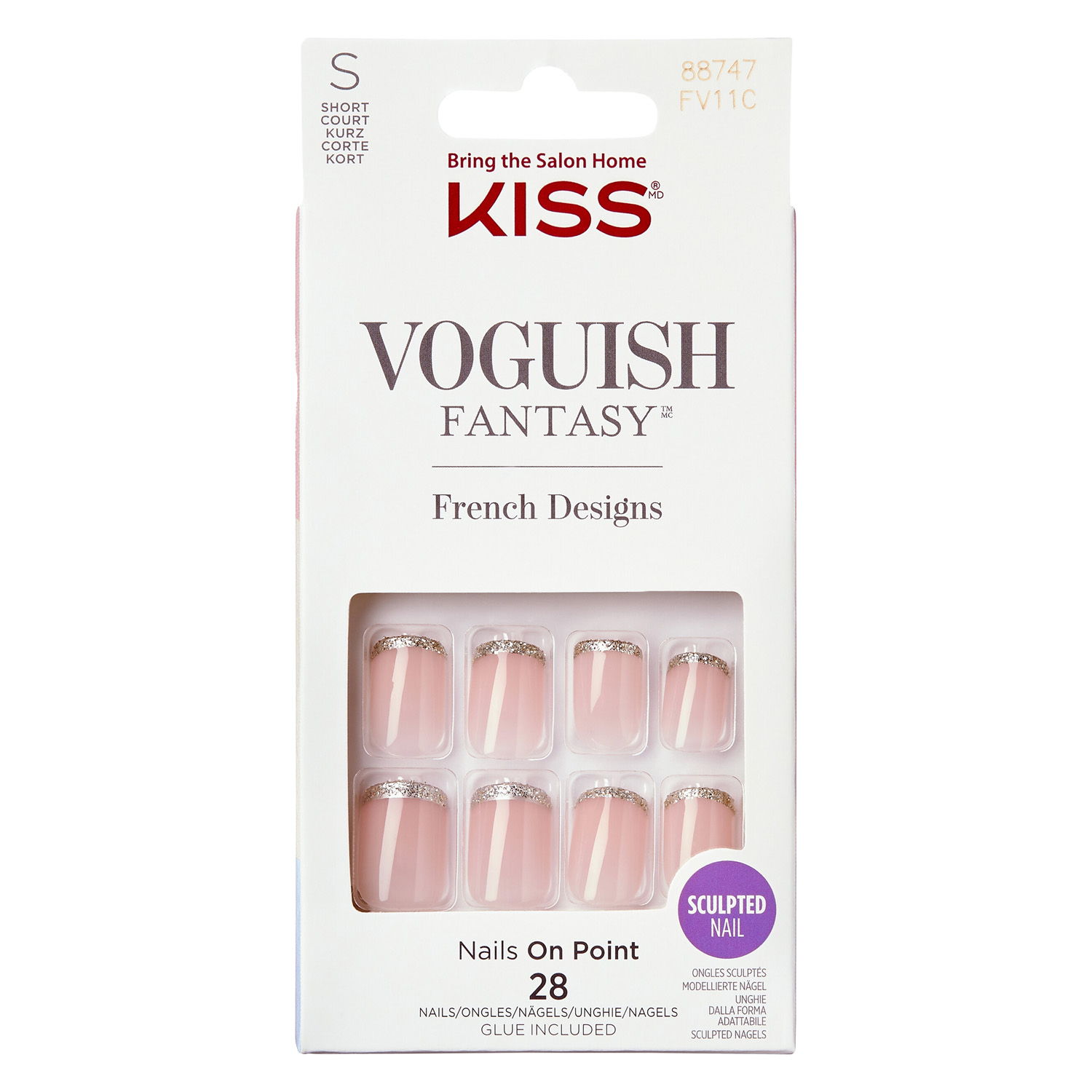 Kiss Nails – Voguish Fantasy French Bisous 28x