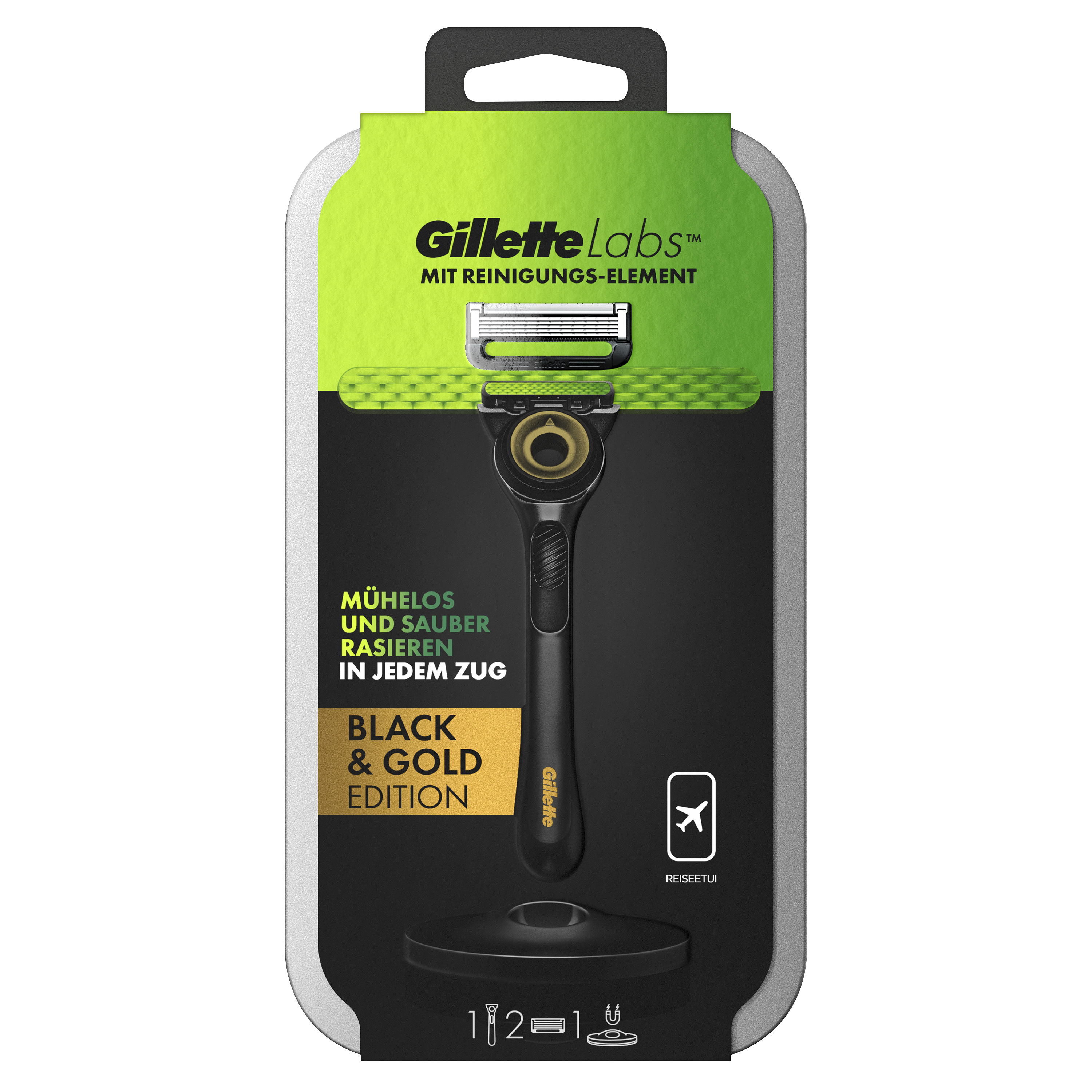 Gillette – Labs Rasierapparat Mit 2 Klingen Und Reiseetui 1stk