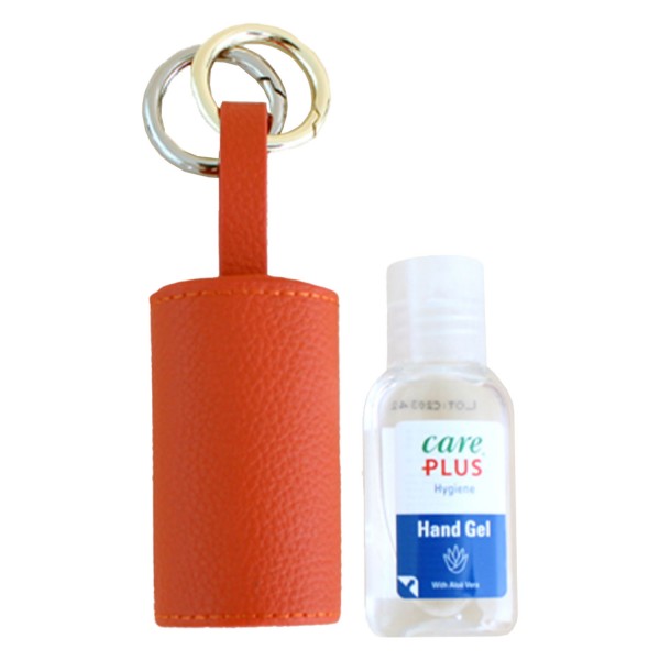 Image of CARRY & CO. - Handcare Leather Case with Gold and Silver Key Ring Orange