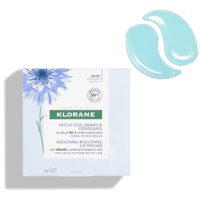 Klorane Kornblume – Glättende Augenpads 7x
