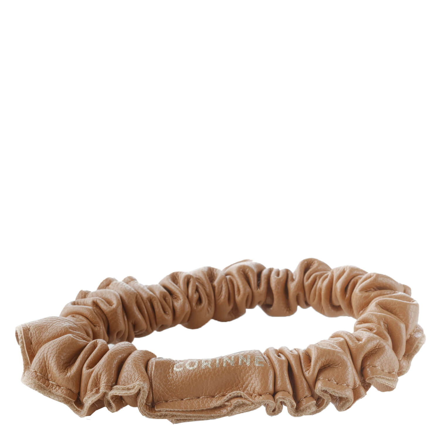 Corinne World - Vegan Scrunchie Narrow Camel 1x