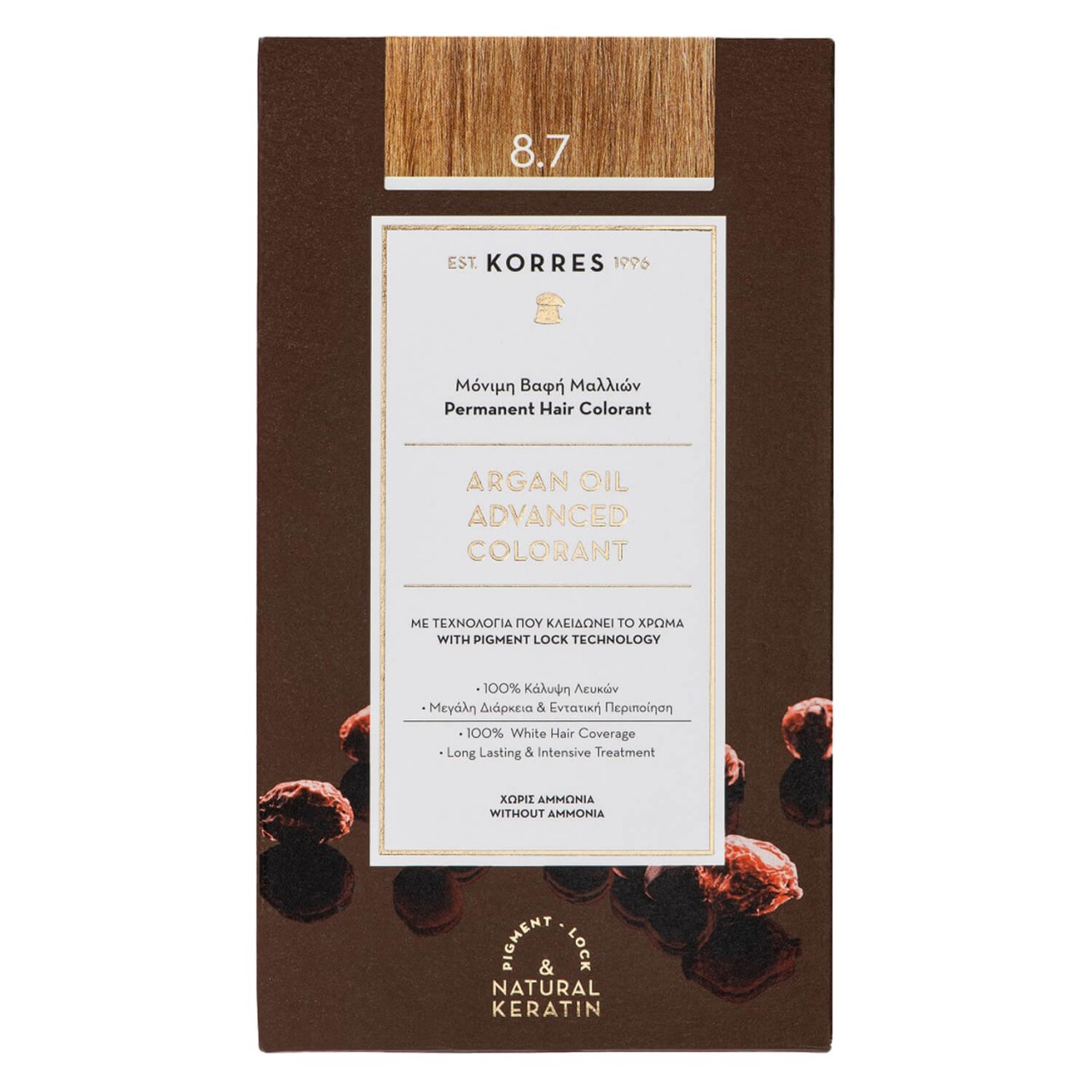 Korres Color - Argan Oil Hochentwickelte Haarcoloration Toffee 8.7