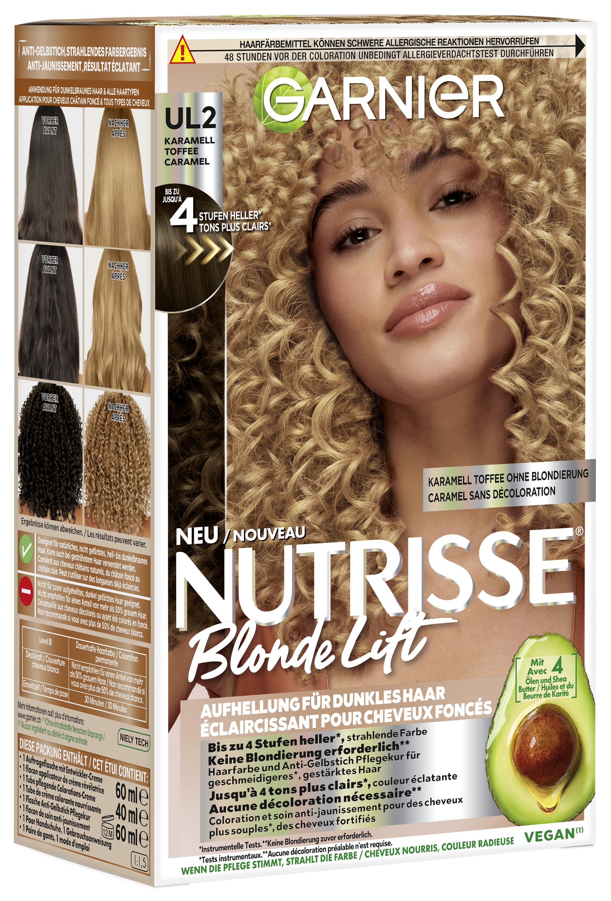 Garnier Nutrisse – Nutrisse Blonde Lift Karamell Toffee – Aufhellung Für Dunkles Haar Ul2 1x