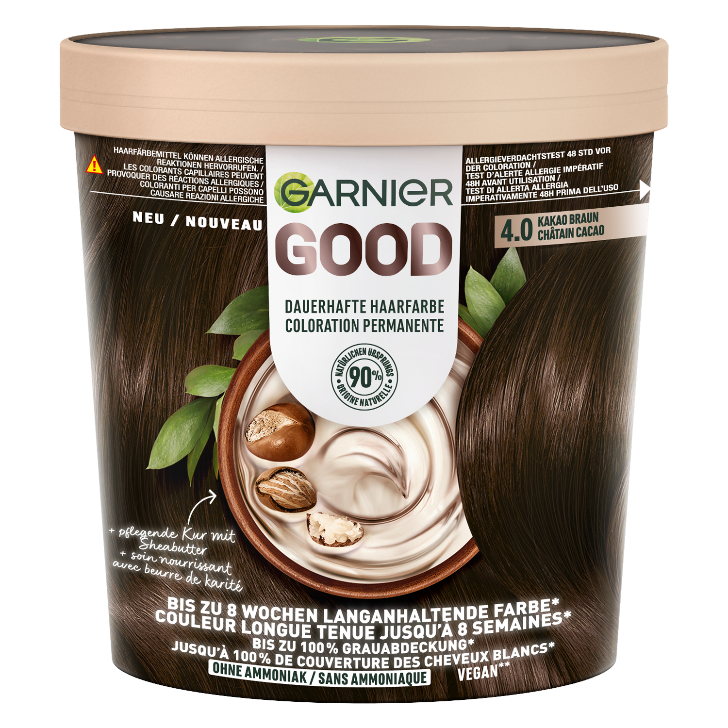 Garnier Good Color – Dauerhafte Haarfarbe 4.0 Kakao Braun