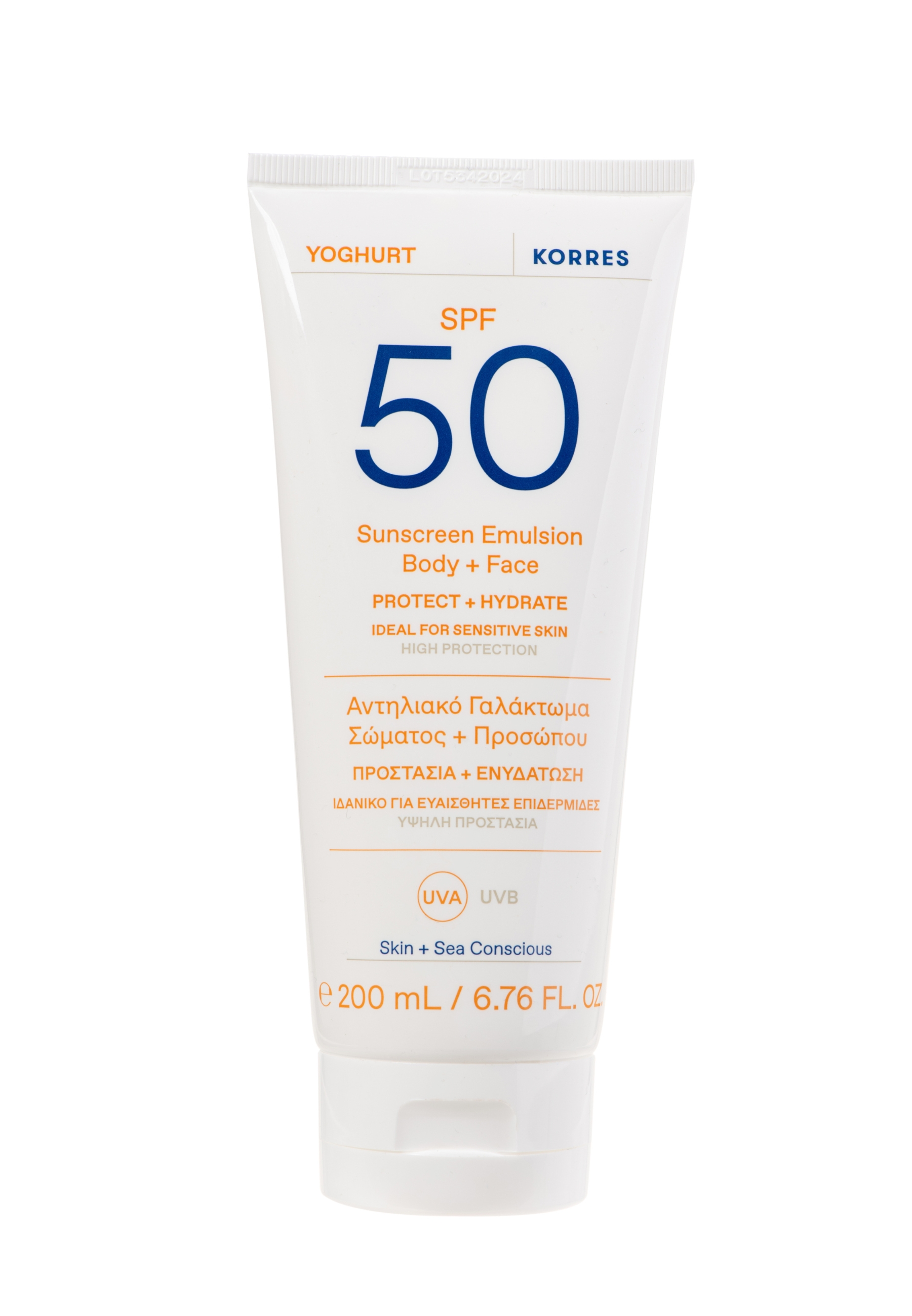 Korres Care – Yoghurt Sonnenschutz-Emulsion Für Körper Und Gesicht Spf50 200ml