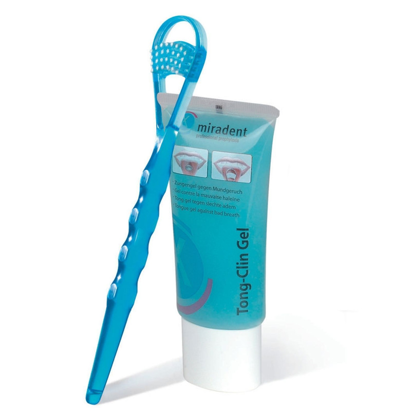 Miradent - Tong-Clin Set Gel & Zungenreiniger Blau 1stk