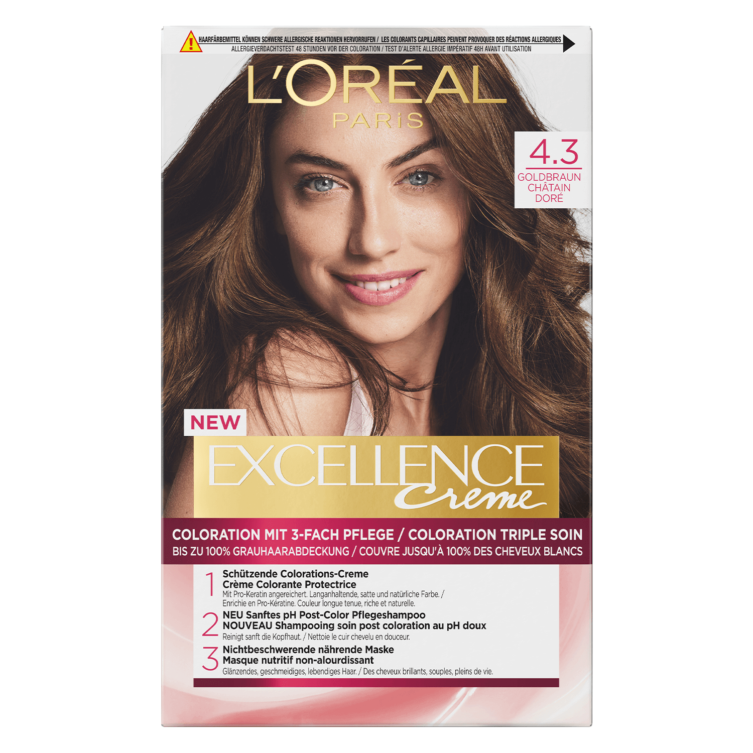 L'Oréal Paris LOréal Excellence Color - Cream 4.3 Golden brown ...