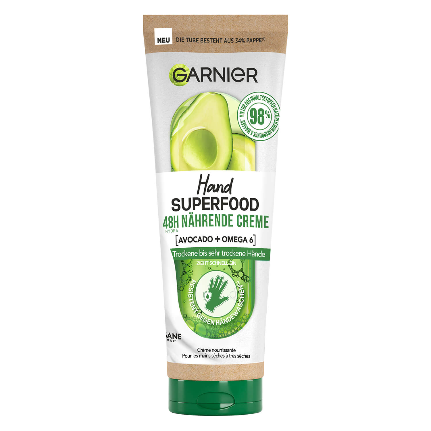 Garnier Skinactive Body - Hand Superfood 48h Reparierender Handbalsam Avocado + Omega-6 75ml
