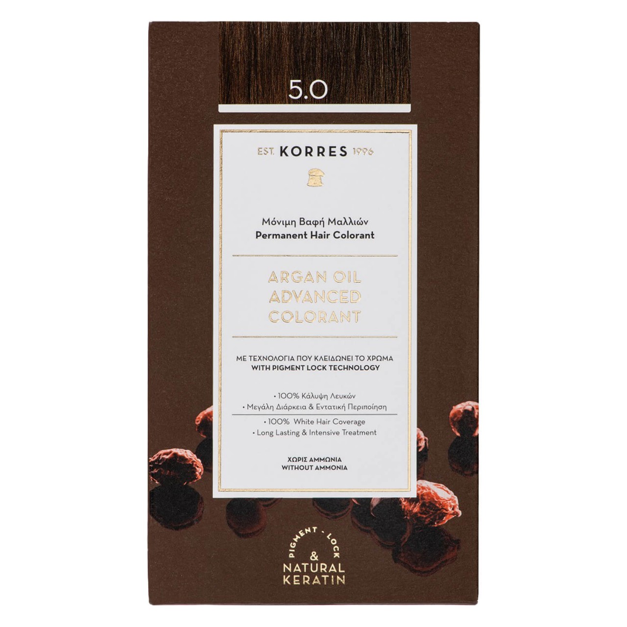 Korres Color - Argan Oil Hochentwickelte Haarcoloration Light Brown / Hellbraun 5.0