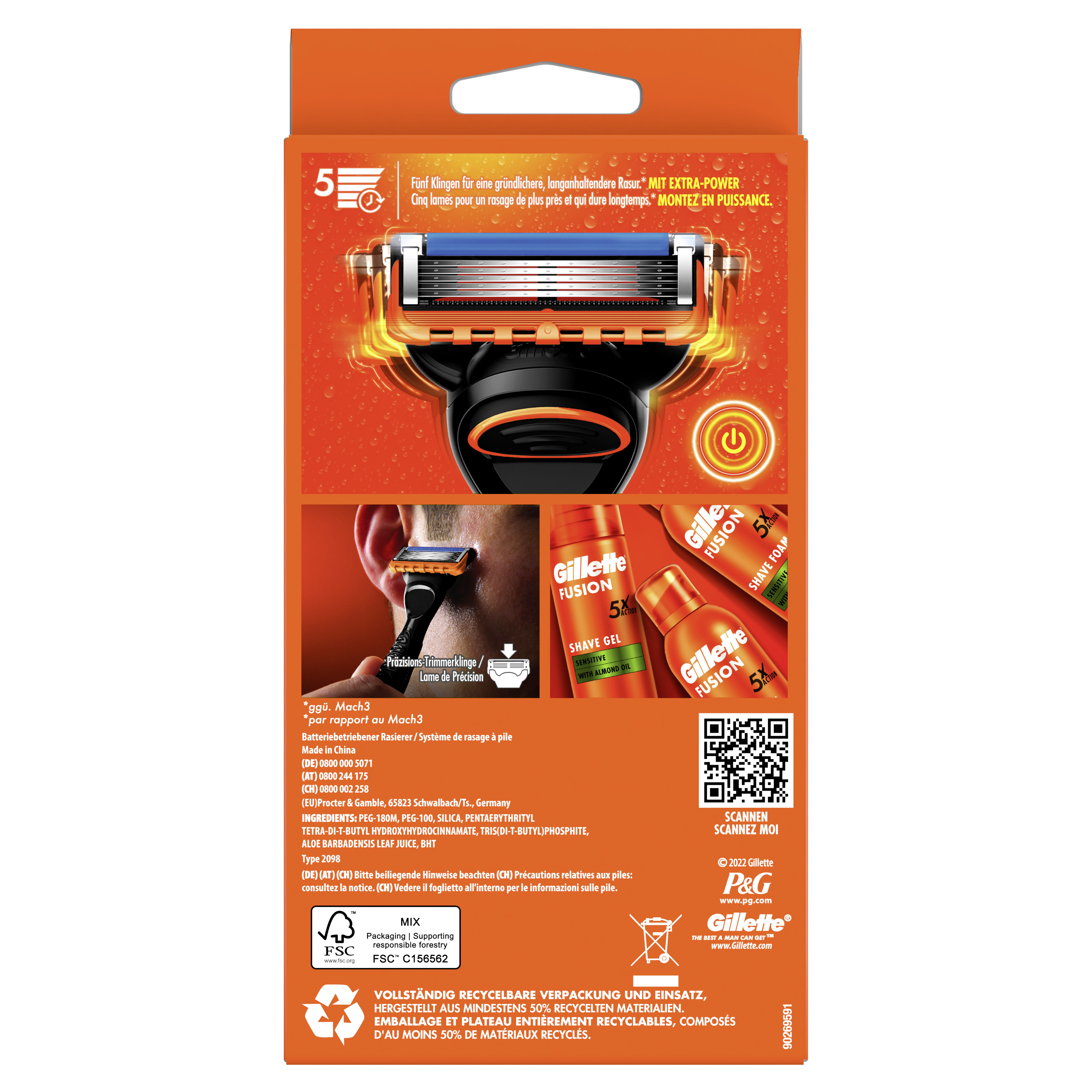 Gillette- Fusion5 Power Rasierapparat Mit 1 Klinge 1stk