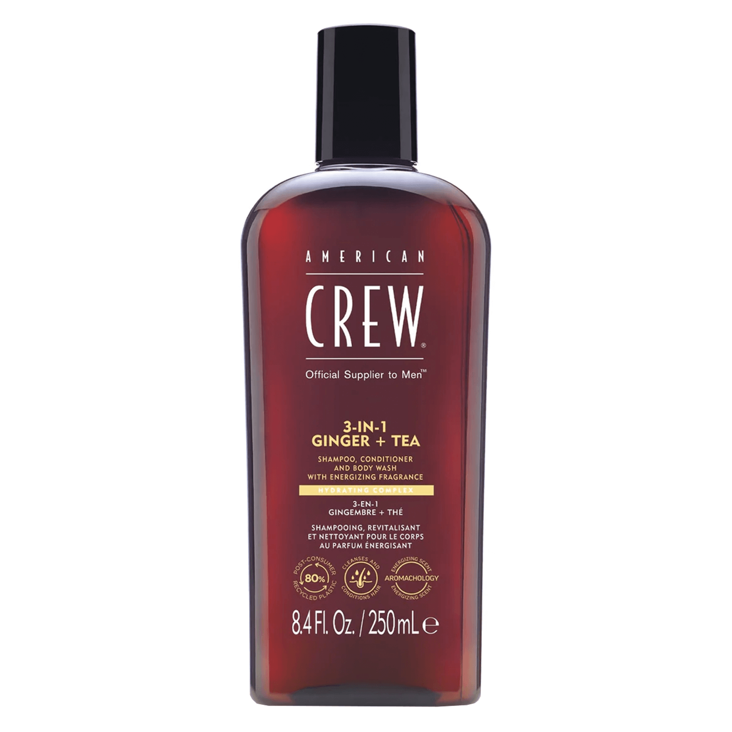 Crew Hair & Body Care - American Crew 3-In-1 Ginger & Tea Shampoo, Conditioner & Body Wash 250ml