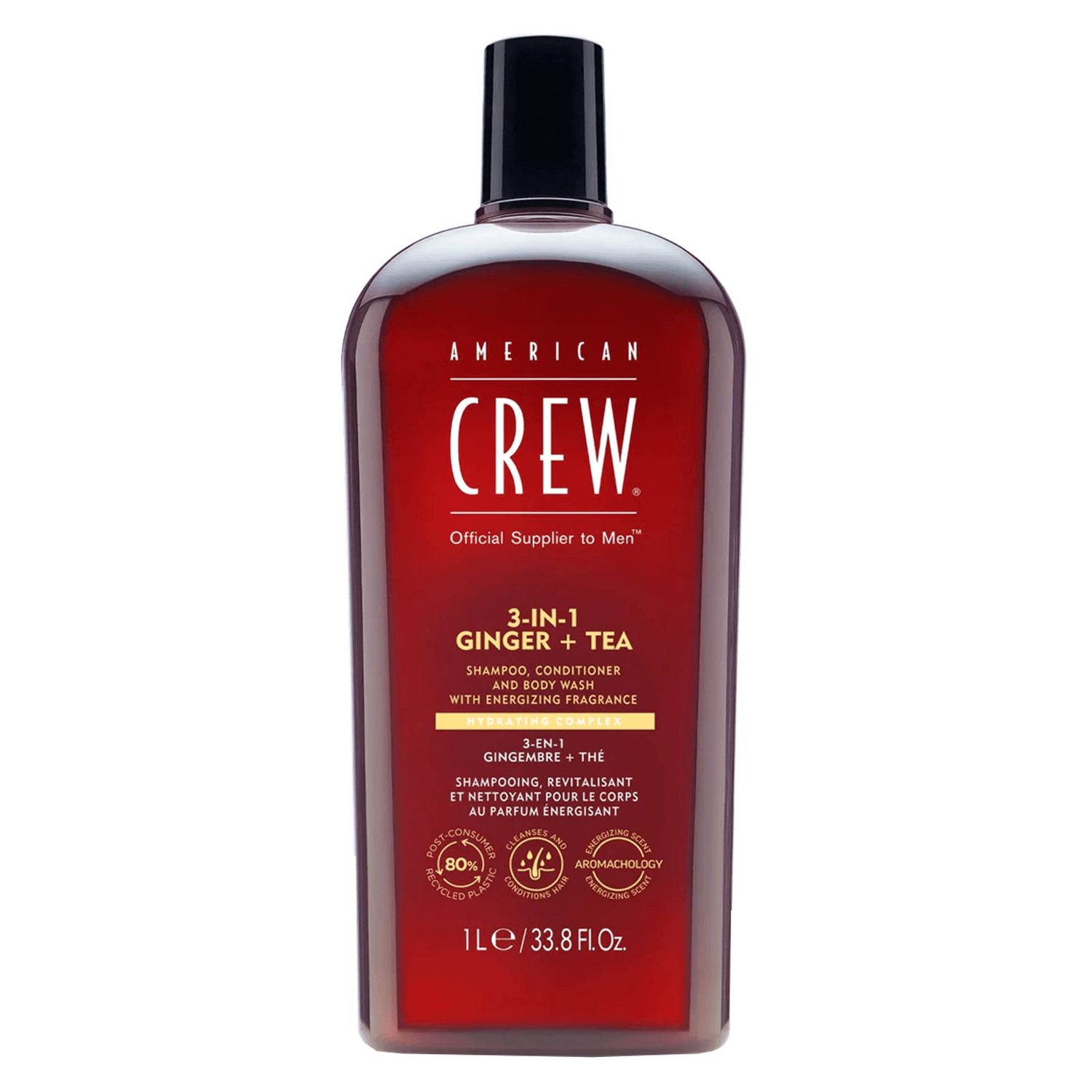 Crew Hair & Body Care - American Crew 3-In-1 Ginger & Tea Shampoo, Conditioner & Body Wash 1000ml