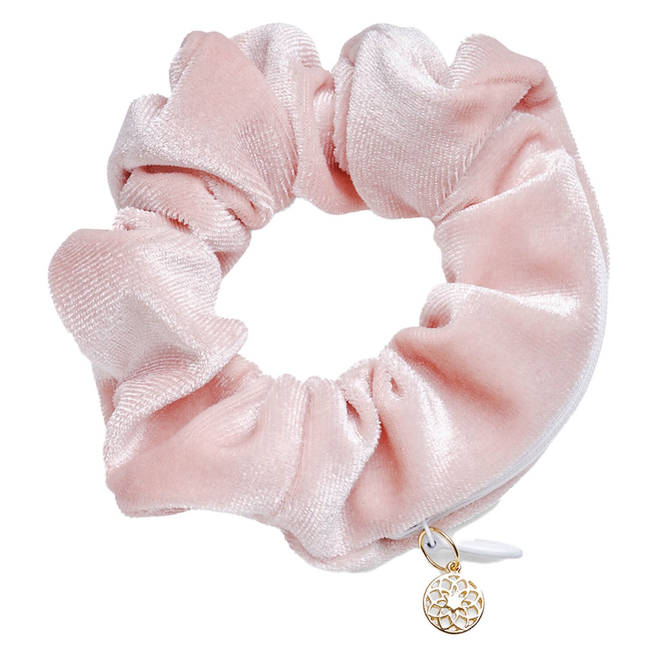 Body Mind and Soul Scrunchie Yoga Samt Reisverschluss Rosa