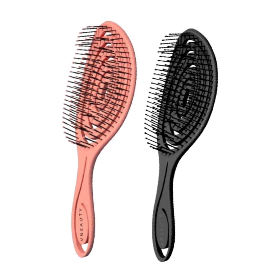 Vbeauty Hair – Bio Detangler Straw Brush Black & Coral