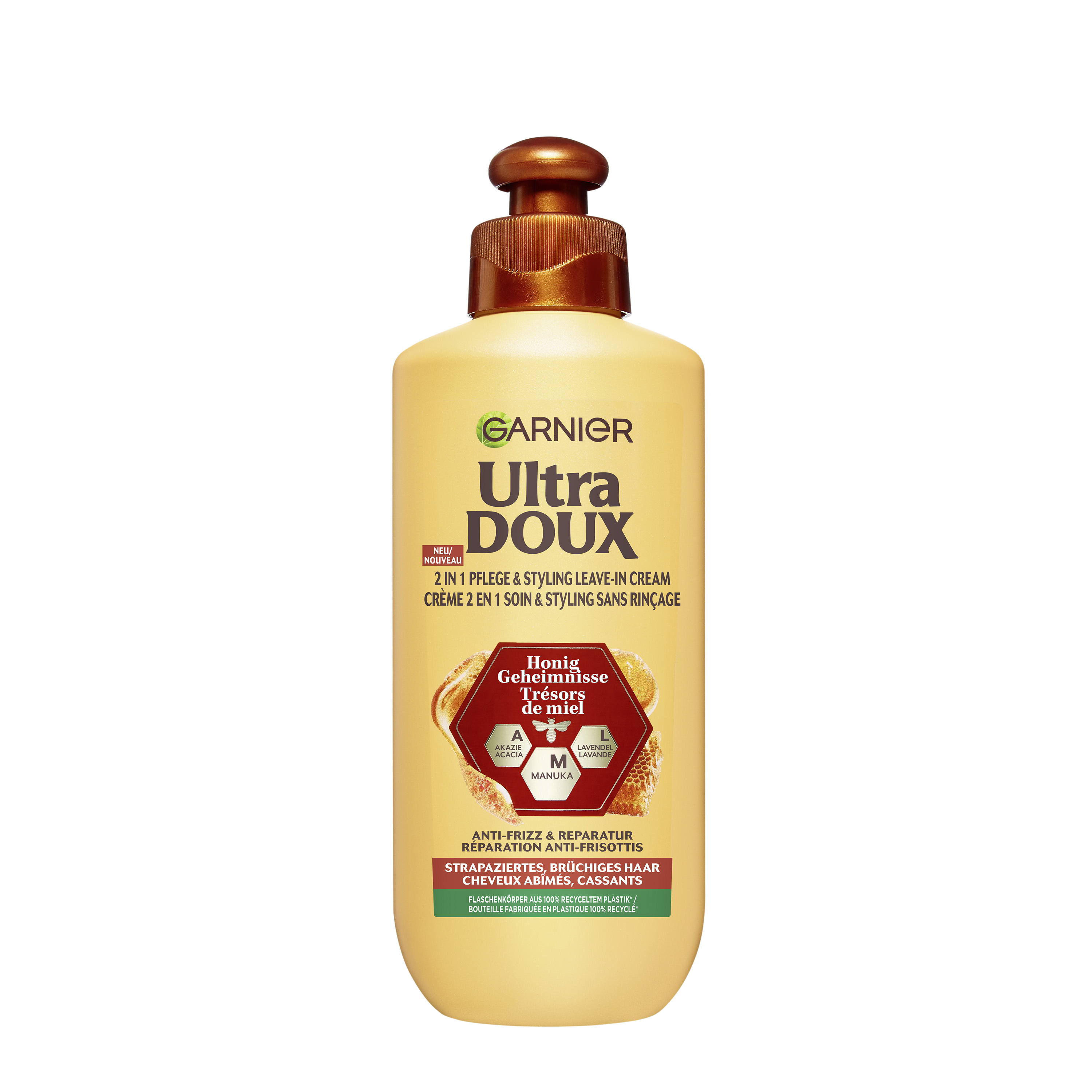 Garnier Ultra Doux Haircare - 2-In-1 Pflege & Styling Leave-In Creme Honig Schätze 200ml
