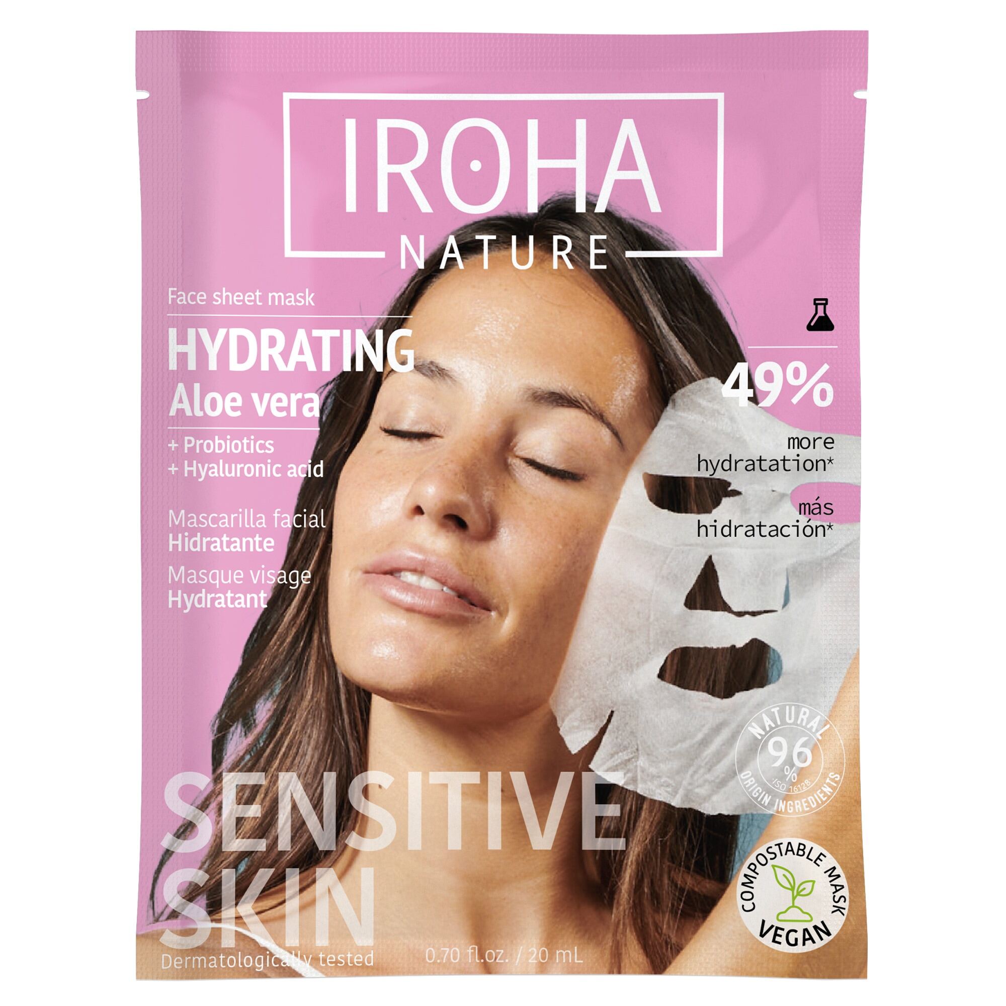 Iroha Nature – Soothing & Hydrating Aloe + Hyaluronic Acid Face Mask 23ml