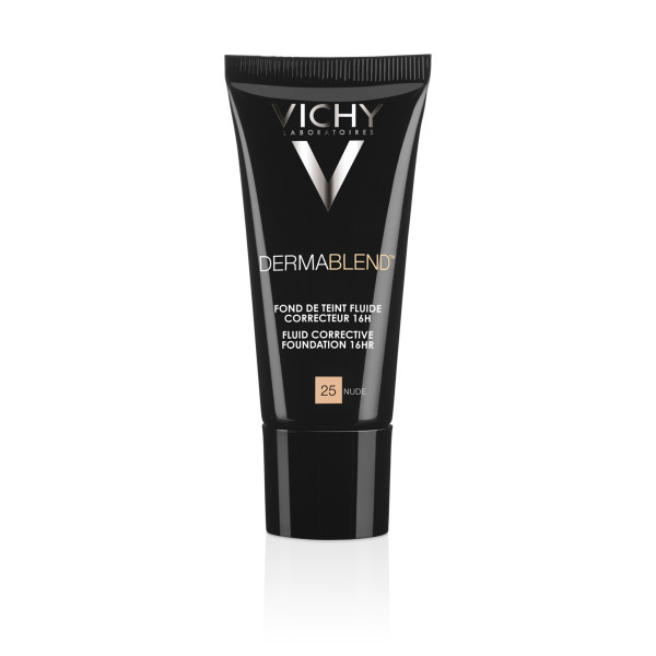 Vichy Dermablend - Korrigierendes Make-Up Fluid Mit Hoher Deckkraft 16 Stunden Halt Spf28  25 Nude 30ml
