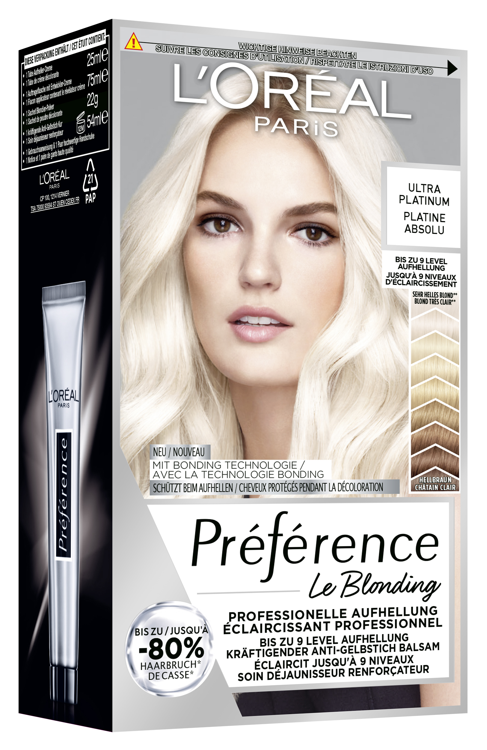 L’oréal Paris L’oreal Preference – Préférence Le Blonding 9l Ultra Platinum Absolu 1x