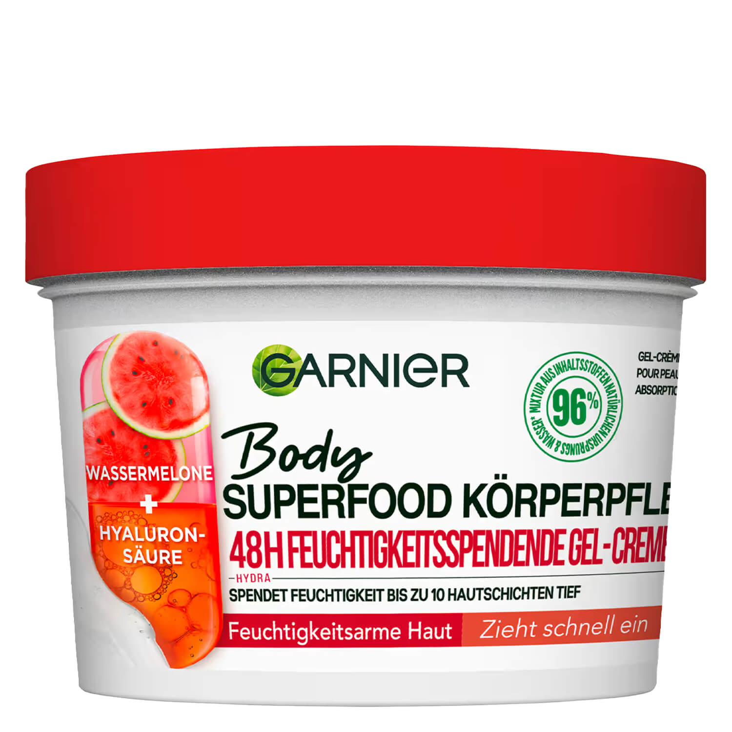 Garnier Skinactive Body – Body Superfood 48h Gel-Creme Wassermelone & Hyaluronsäure 380ml