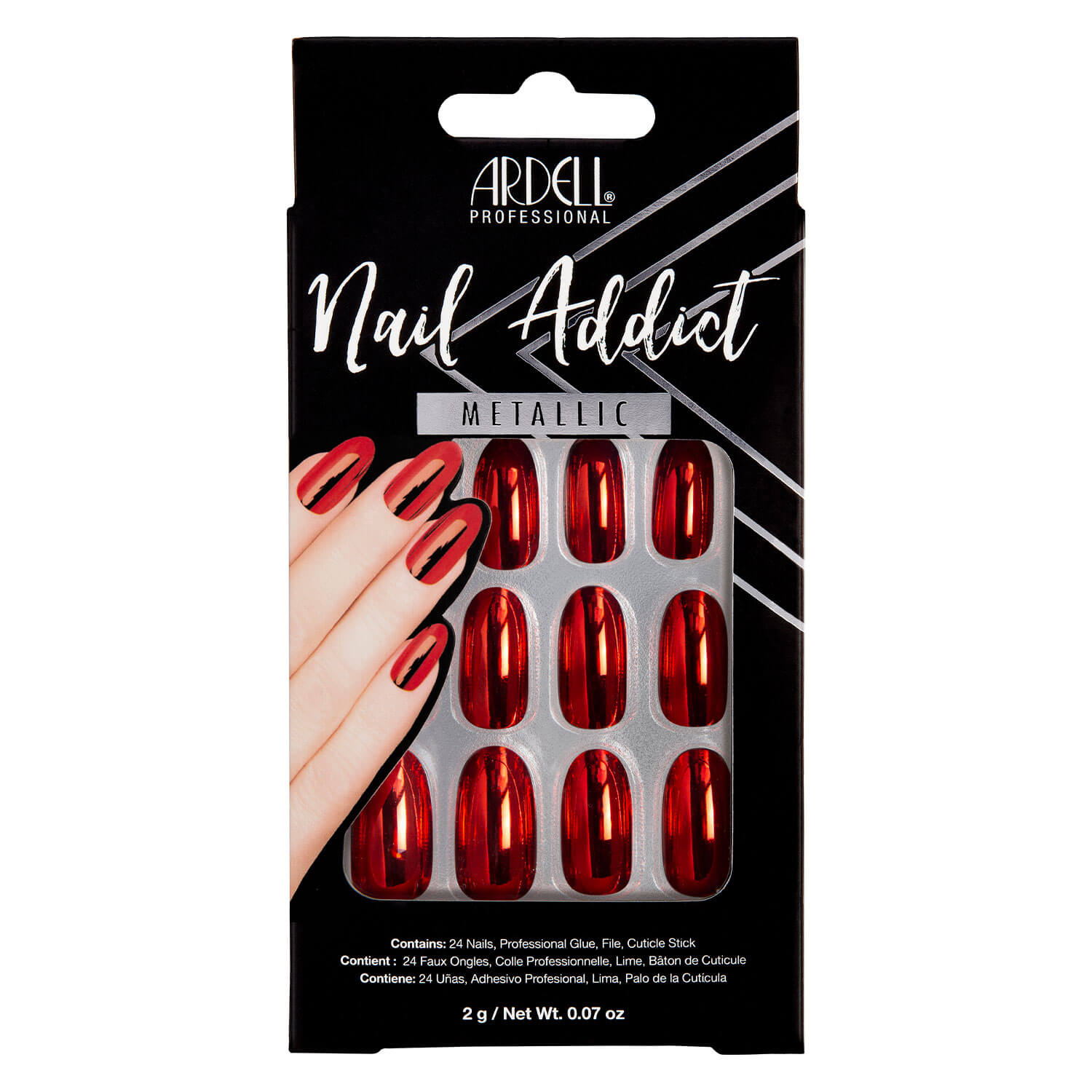 Ardell Nail Addict - Nail Addict Red Metallic 24x