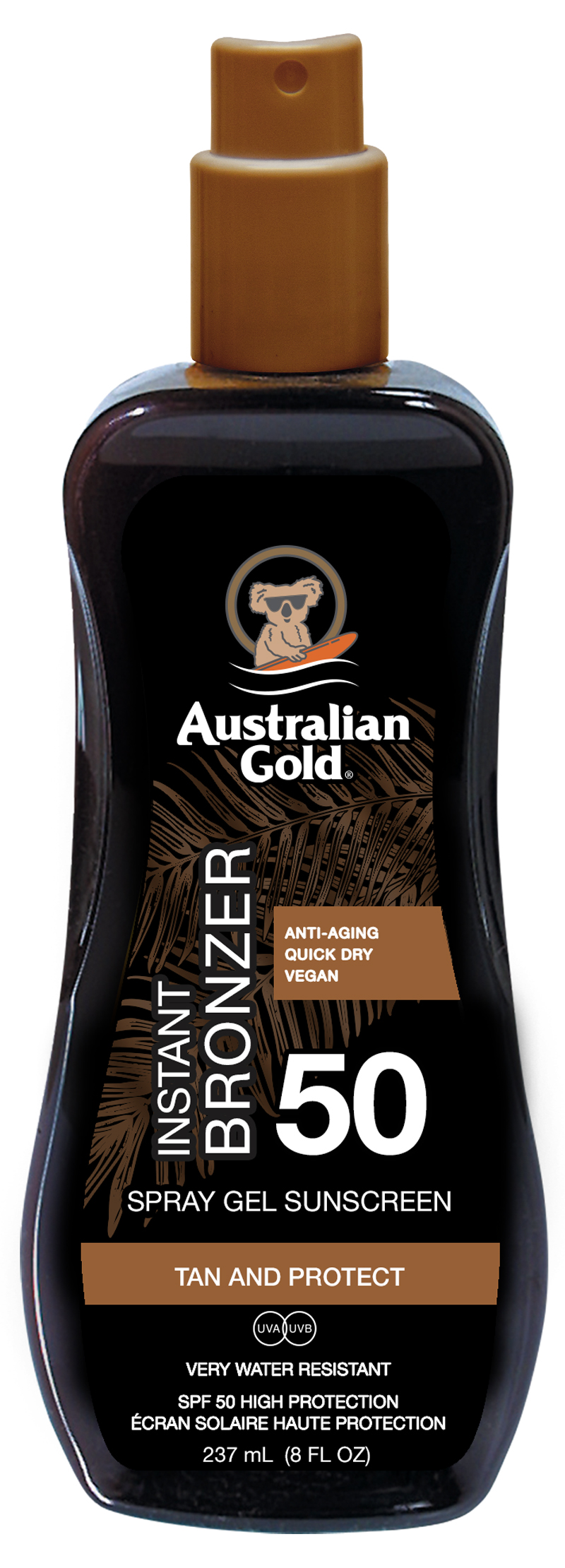 Australian Gold - Spf 50 Spray Gel With Bronzer 237ml