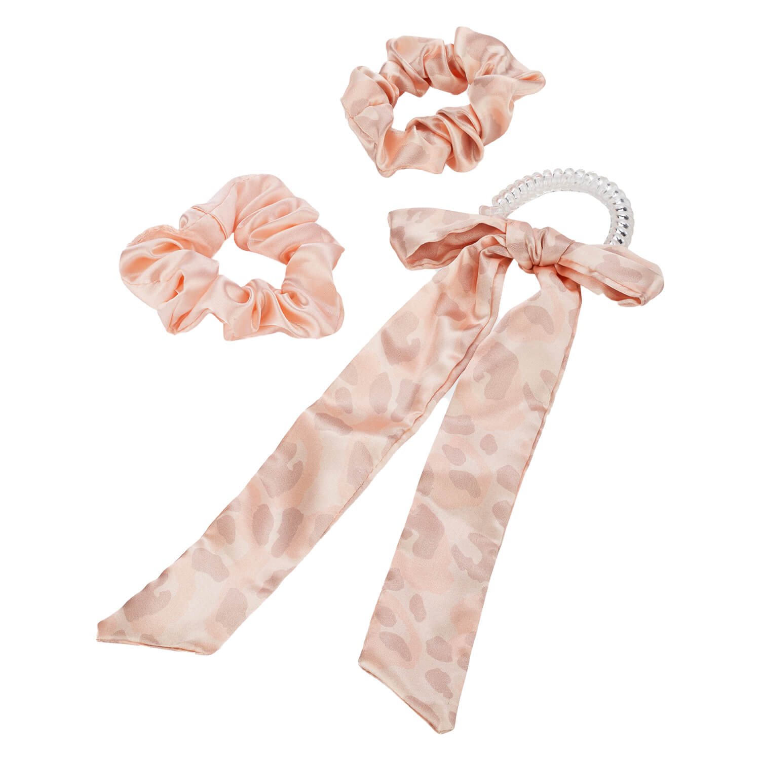 Trisa Twisted Elastic Mit Schleife & Duo Scrunchies, Rosa 3x