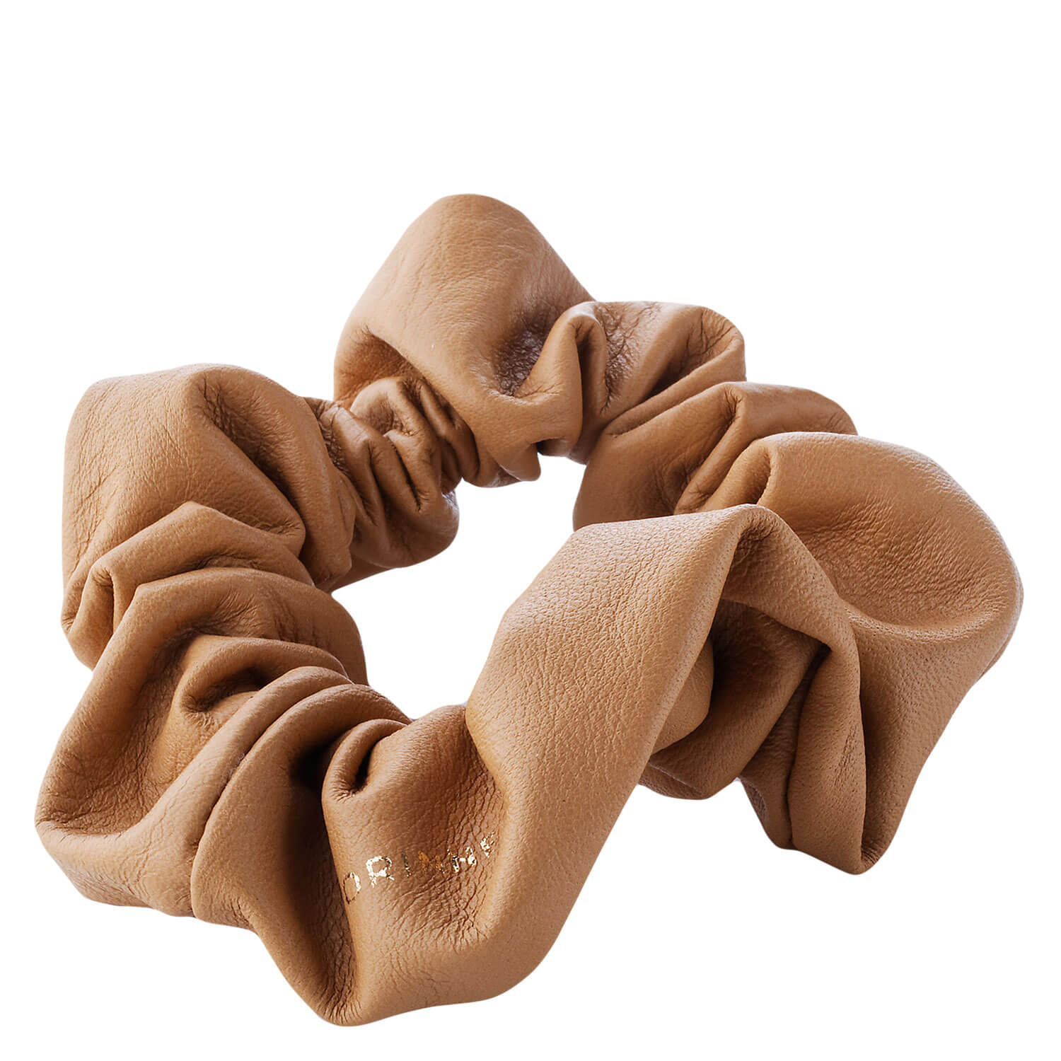 Corinne World – Leather Schrunchie Camel 1x