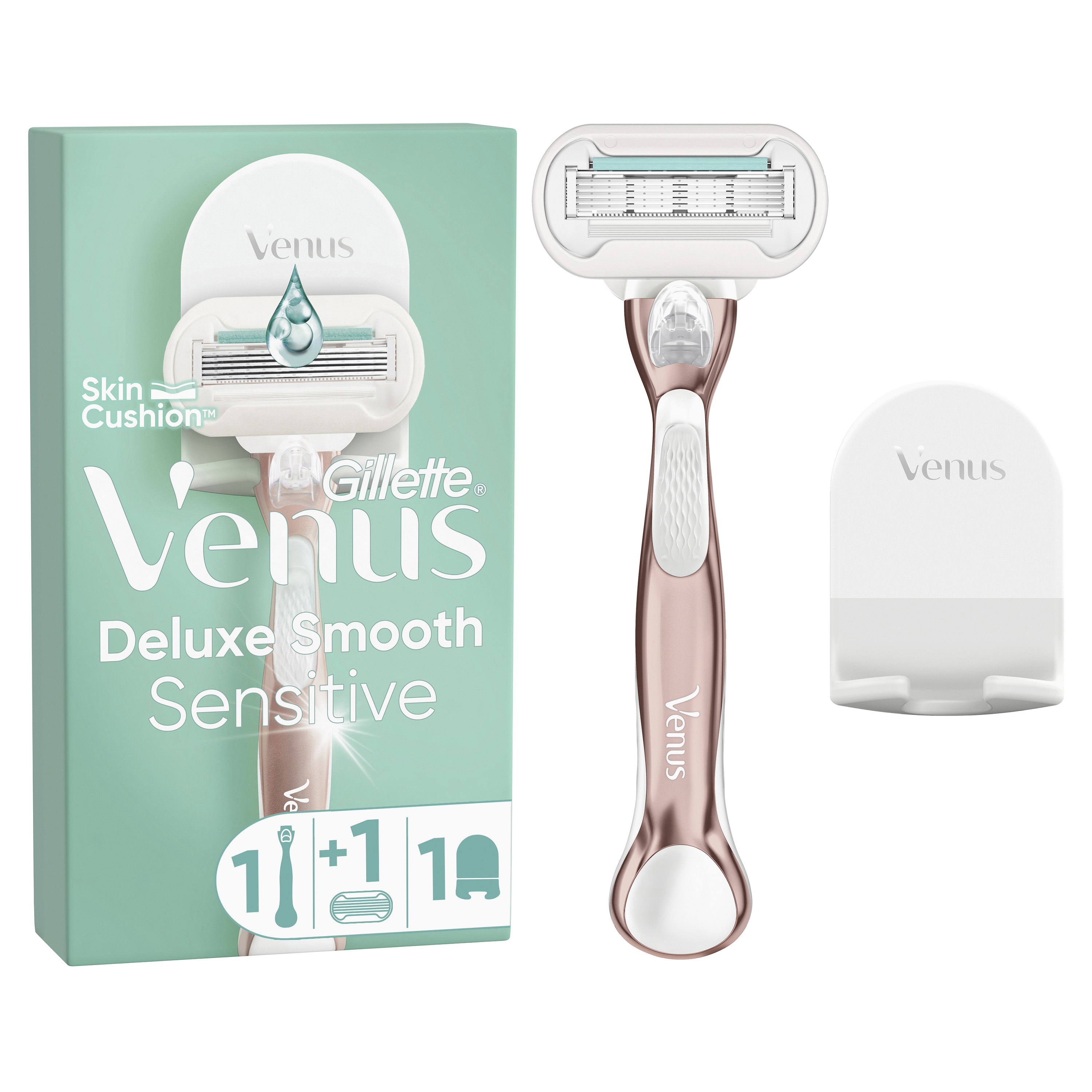 Gillette Venus Gillette – Rosegold Sensitive Rasierapparat Mit 1 Klinge + Rasiererhalter 1stk