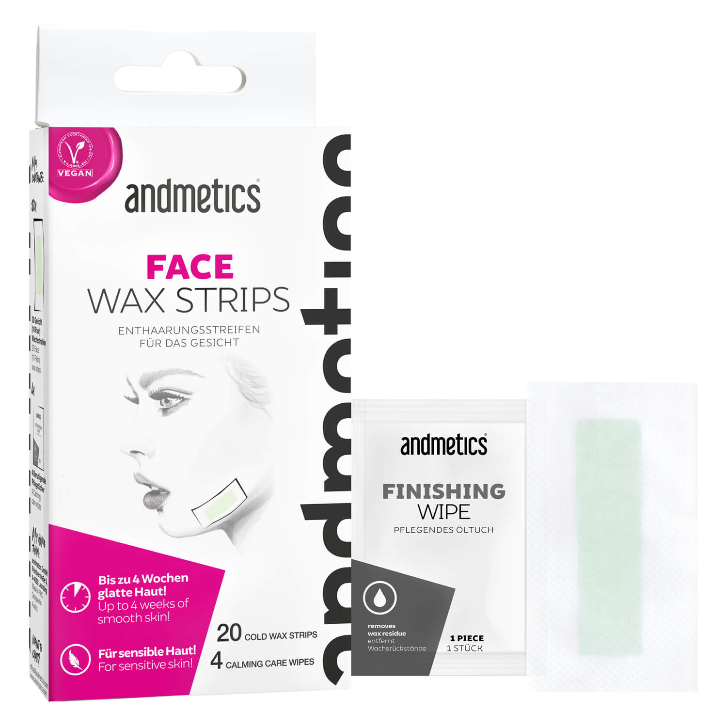Andmetics – Face Wax Strips 20x