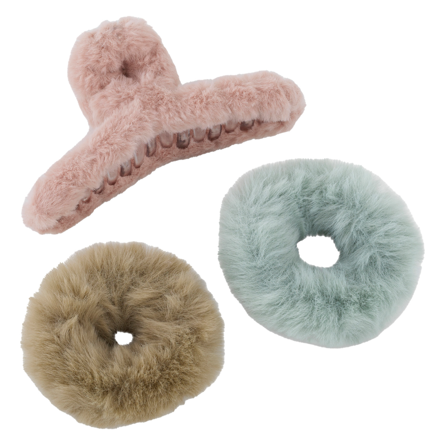 Trisa Hair – Fake Fur Kit, Green Rose & Blue