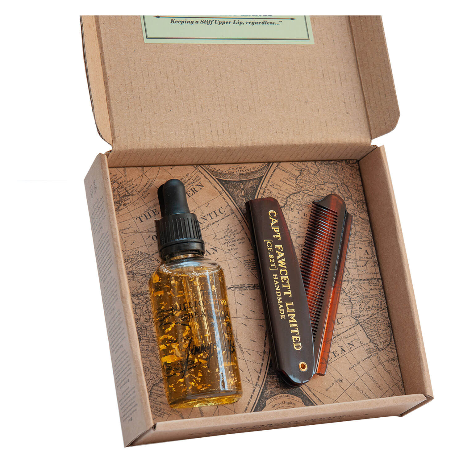Capt. Fawcett Care – Jimmy Niggels Beard Oil & Beard Comb Set