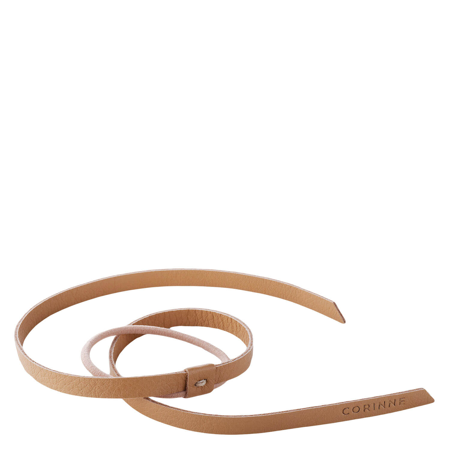 Corinne World - Leather Band Short Narrow Camel 1x