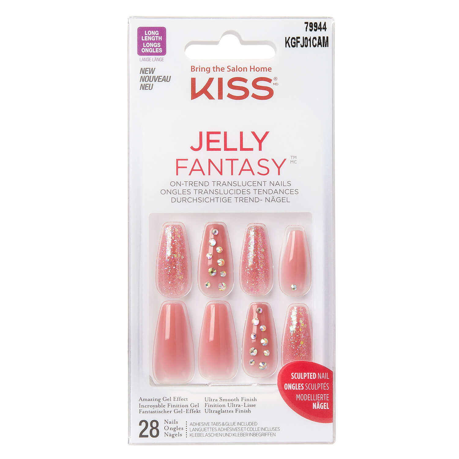 Kiss Nails – Jelly Fantasy Nail Be Jelly 28x