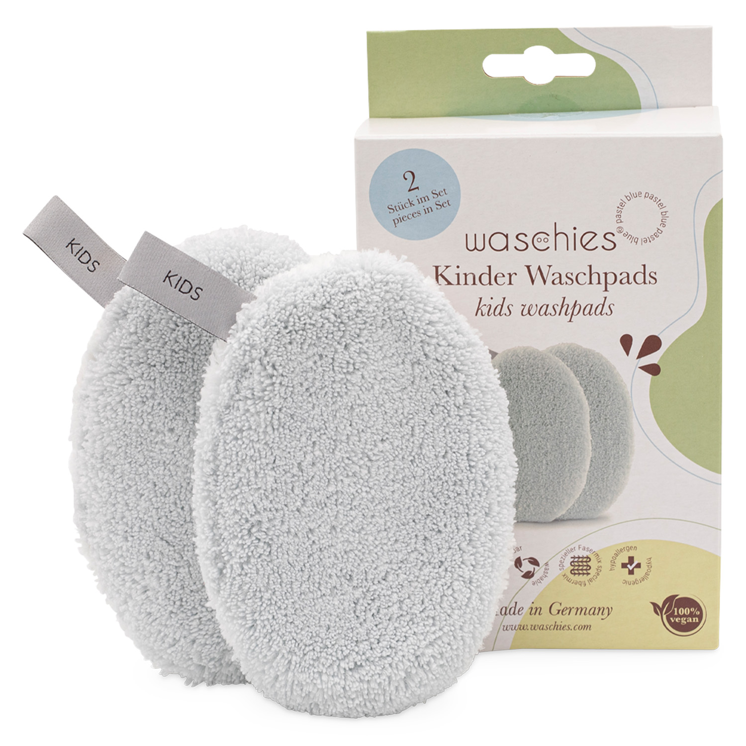Waschies Kidsline – Waschpads Für Babys & Kinder Pastel Blue Edition 5x