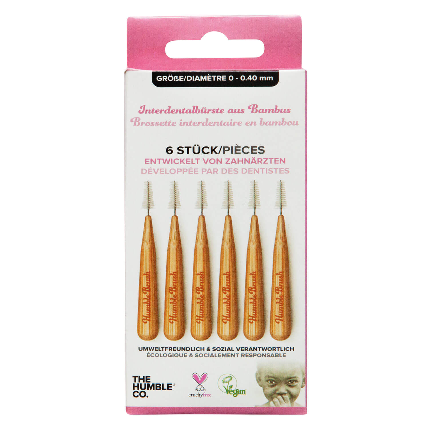 The Humble Co. - Humble Interdental Bürste 0,40mm Pink 6x