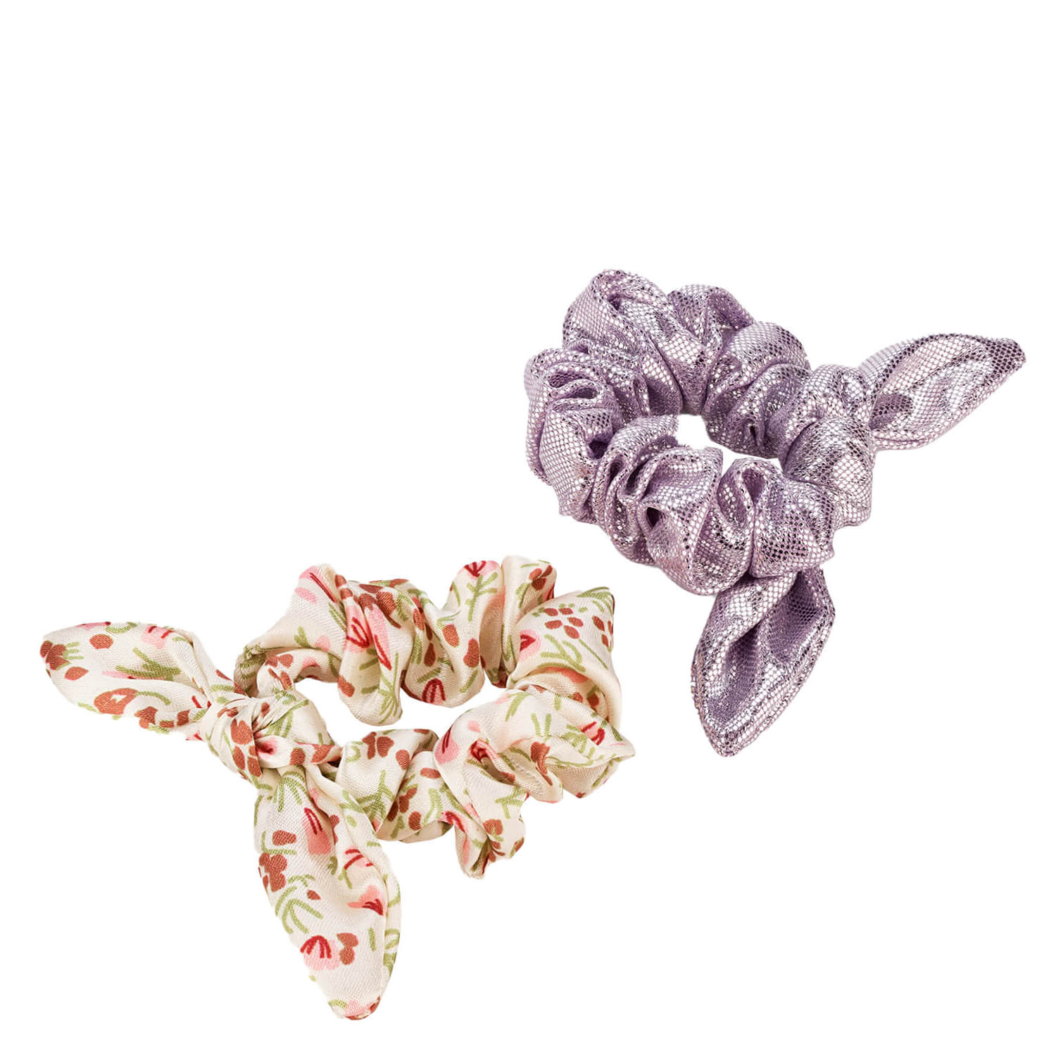 Trisa Scrunchie Mit Schlaufe Für Kinder, Beige & Fuchsia 2x