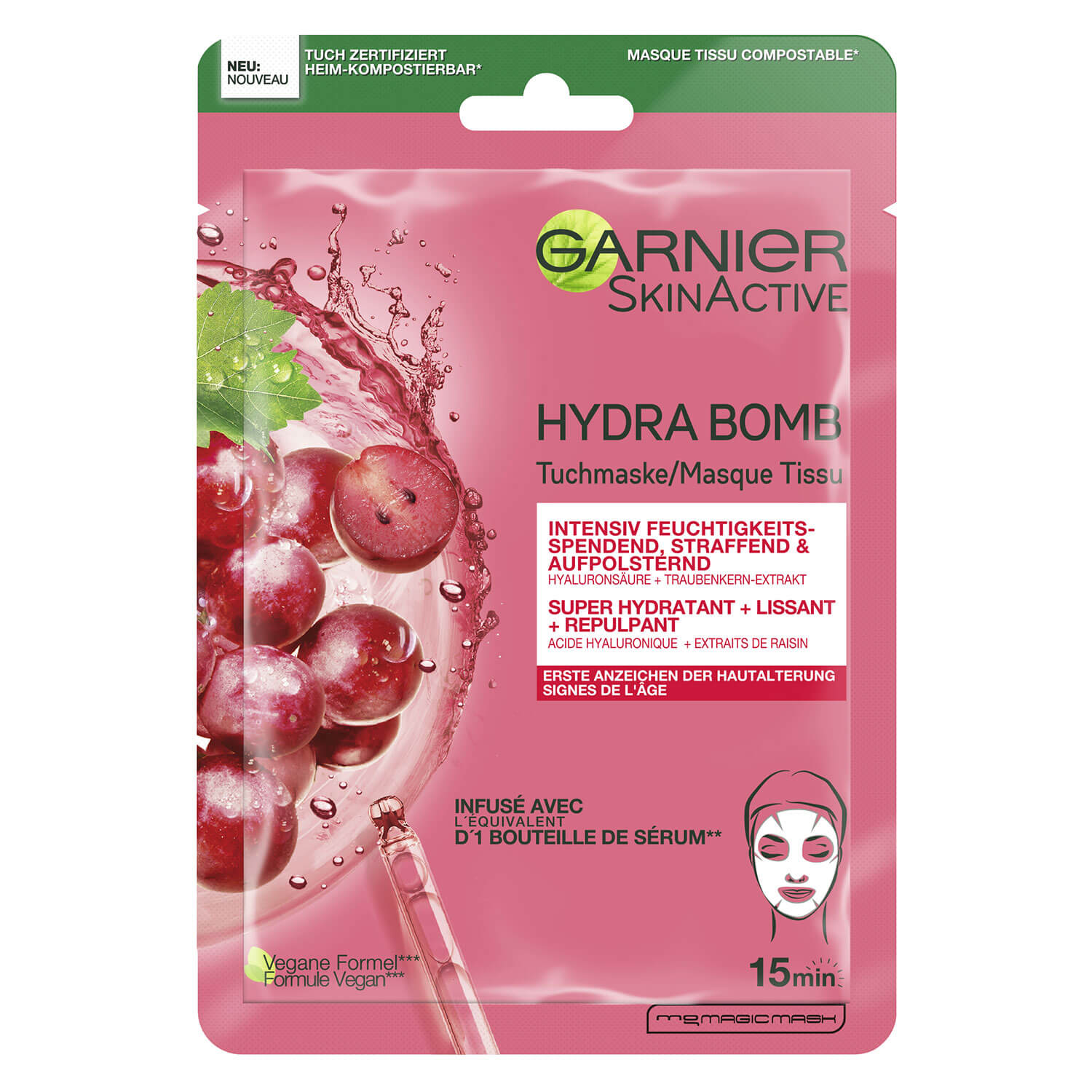 Garnier Skinactive Face – Hydra Bomb Tuchmaske Gegen Erste Anzeichen Der Hautalterung 28g