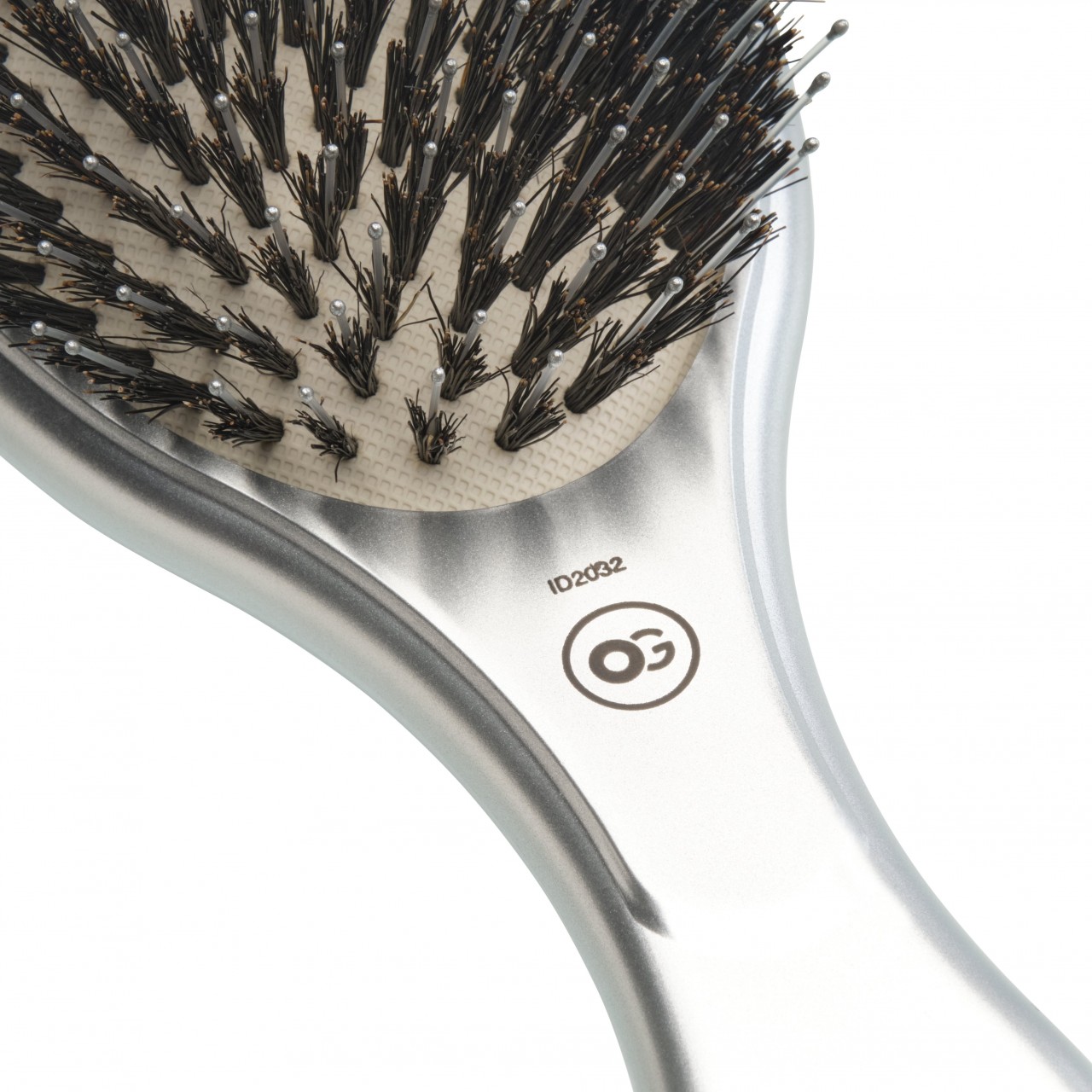 Olivia Garden - Expert Care Oval Boar&nylon Bristles Silver