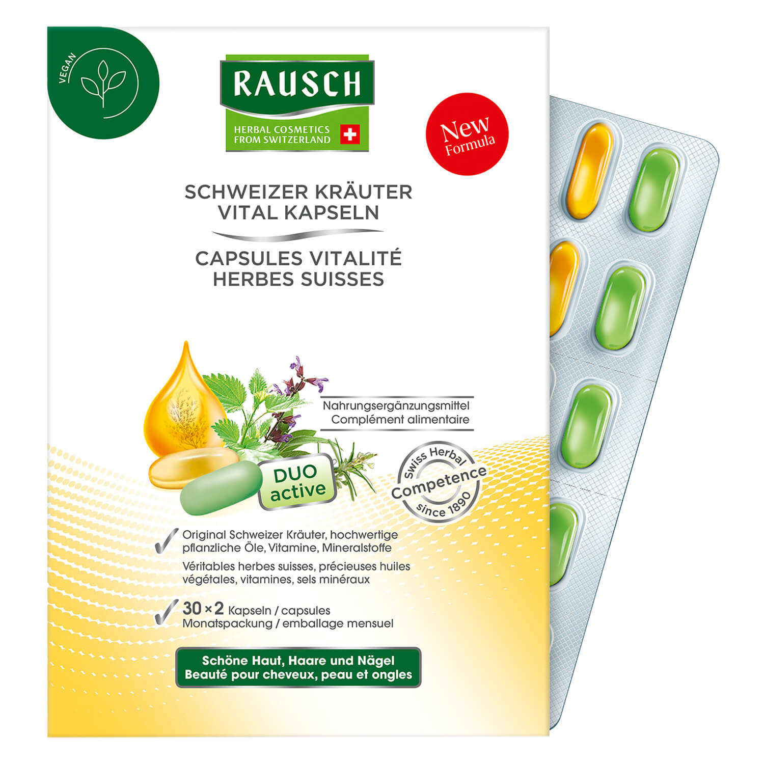 Rausch – Schweizer Kräuter Vital Kapseln 30×2