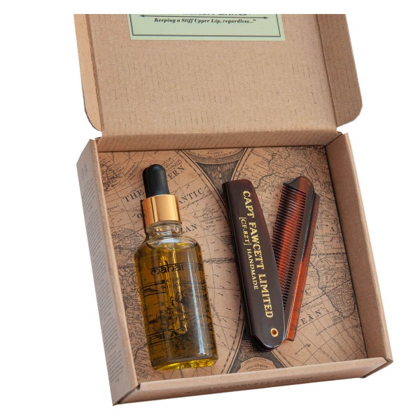 Image of Capt. Fawcett Care - Maharajah Beard Oil & Beard Comb Set