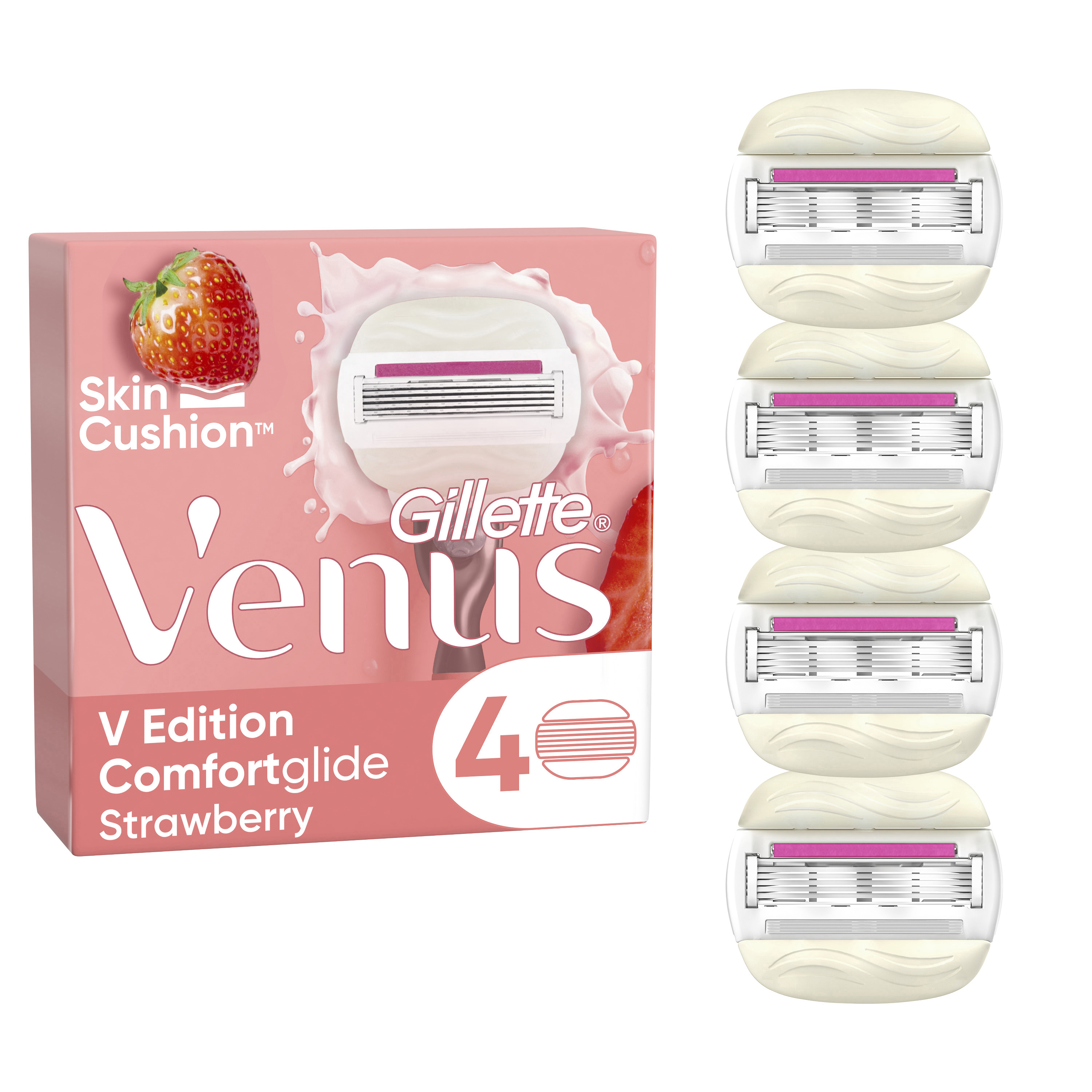 Gillette Venus Gillette - Comfortglide Strawberry Edition Systemklingen 4er 4stk