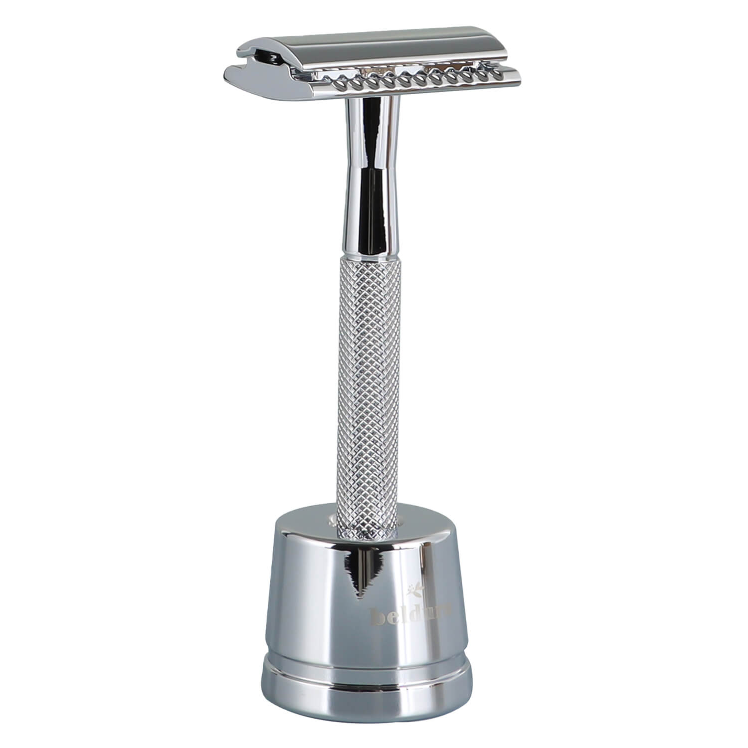Beldura - Rasierhobel Mit Ständer Silber