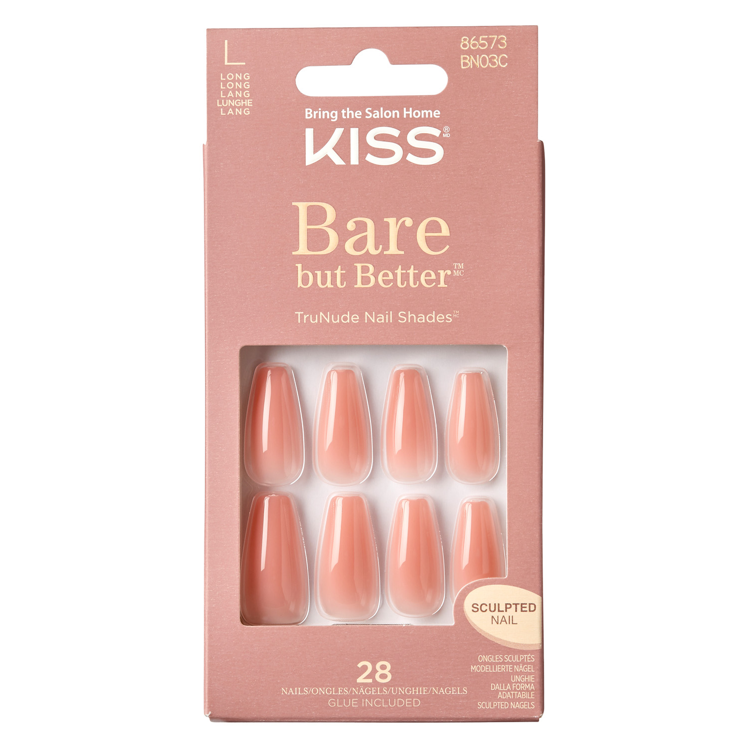 Kiss Nails – Bare-But-Better Nails Nude Glow 28x
