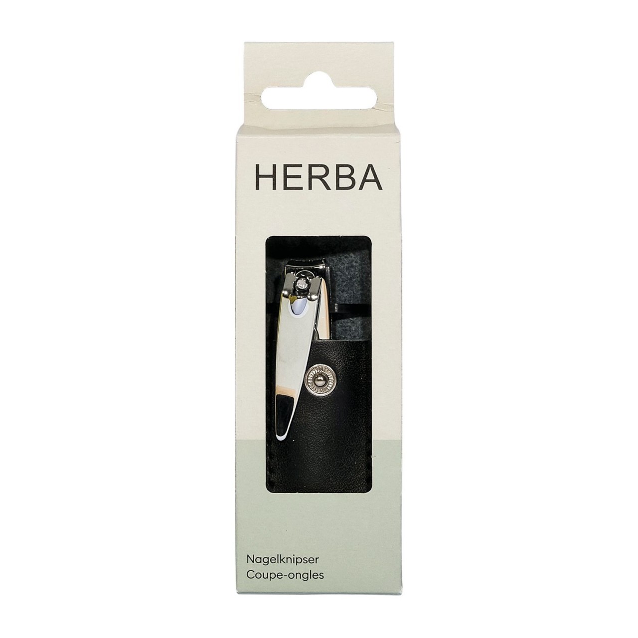 Herba - Coupe-ongles avec étui, nickelée