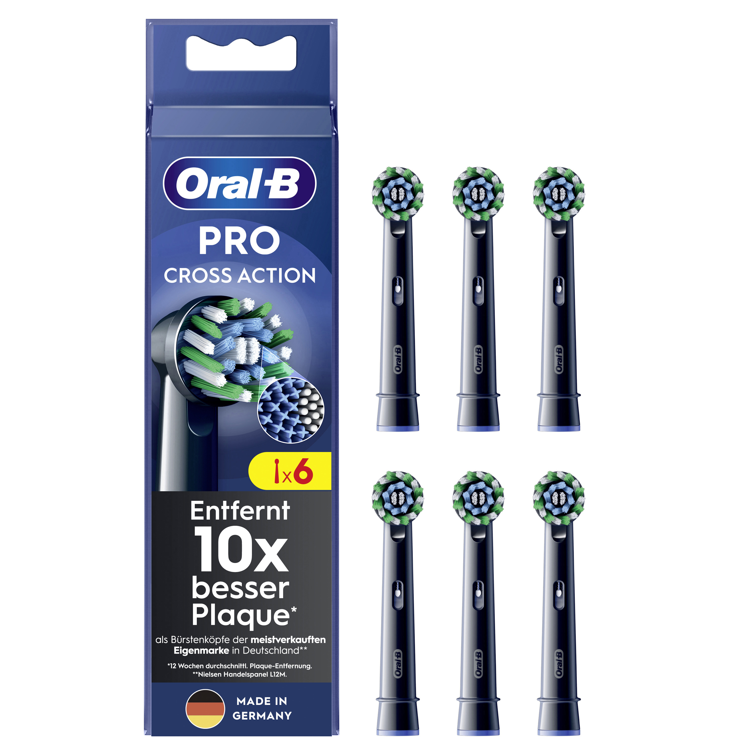 Oral B - Aufsteckbürsten Pro Crossaction Schwarz 6er 6stk