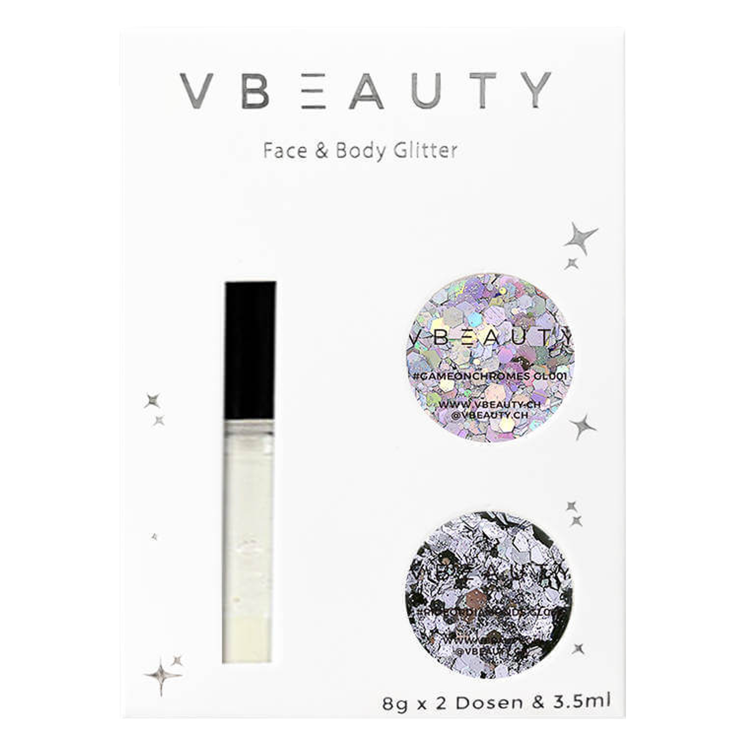 Vbeauty Make Up - Chunky Glitter Silver Edition