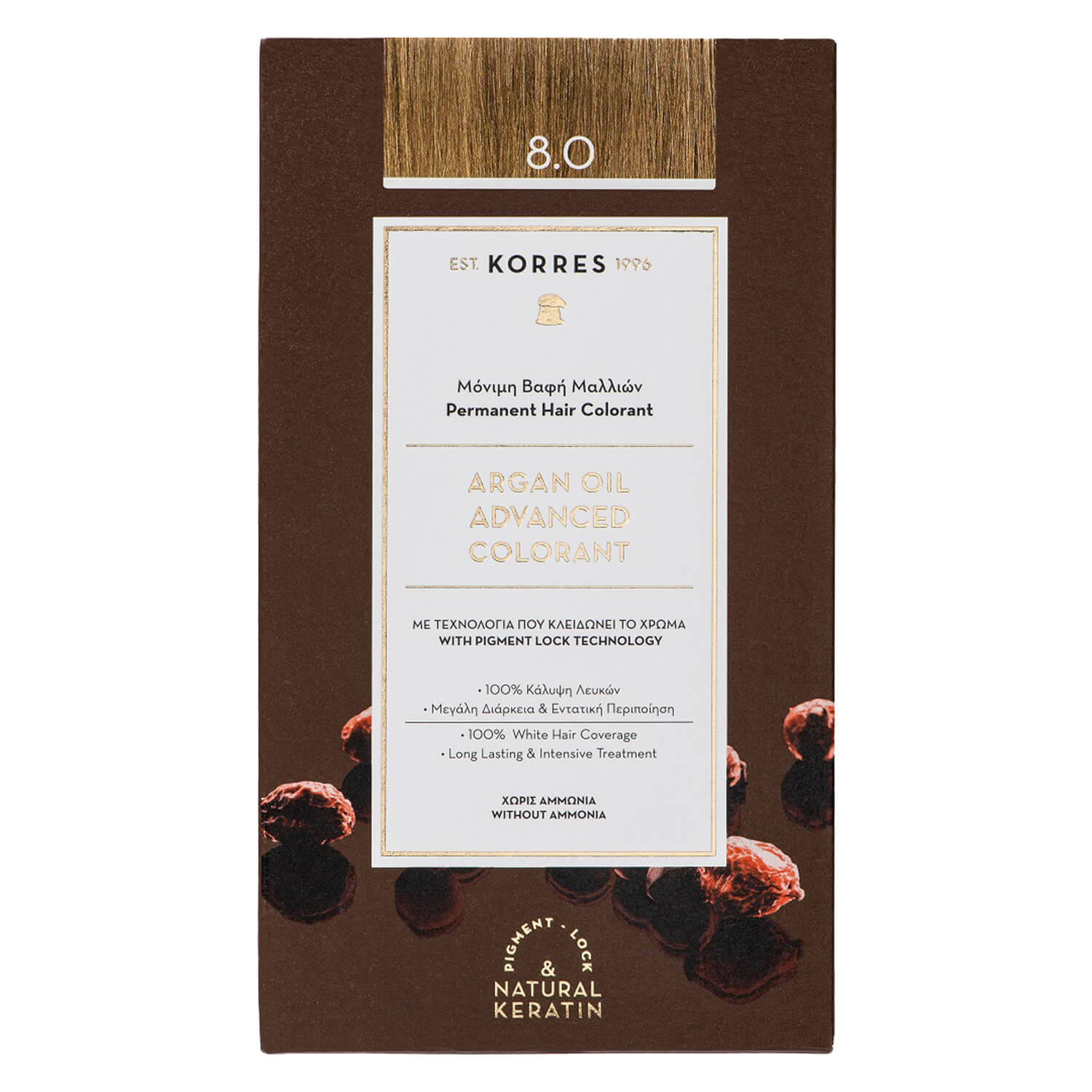 Korres Color – Argan Oil Hochentwickelte Haarcoloration Light Blonde / Hellblond 8.0 1x