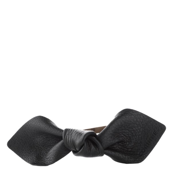 Image of Corinne World - Leather Bow Big On Hair Clip Black