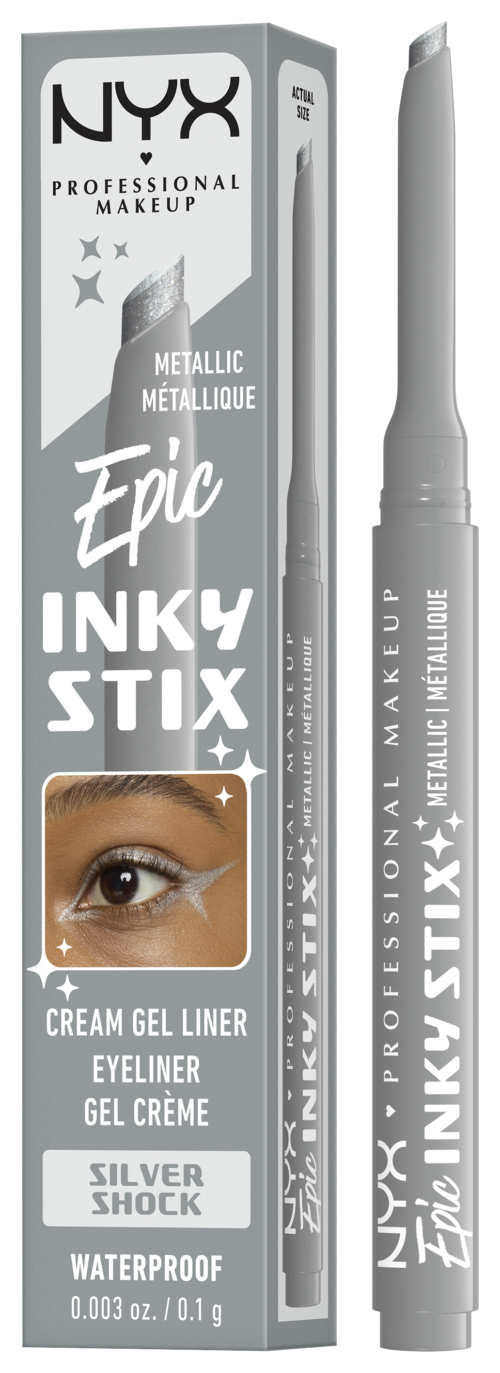 Nyx Professional Makeup Nyx Liner - Epic Inky Stix Cream Gel Eyeliner Waterproof Silver 0,1g